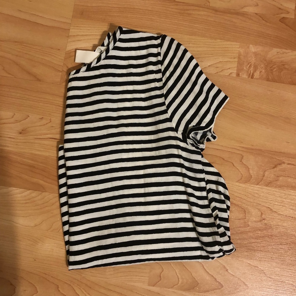 Black and white striped top